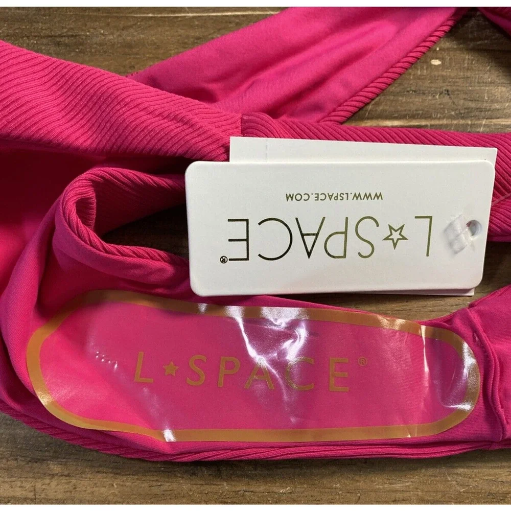 L*Space Cabana Bitsy Bikini Bottom in Hot Pink Size Large NWT RHCNB22 BOU RT$88